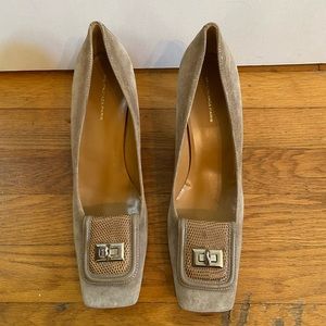 Vintage balenciaga low square-toe pump with buckle
